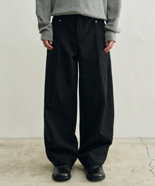 ROTEMBER（ローテンバー）の「ドビー パネル ワイドパンツ [ブラック]（その他パンツ・メンズ・その他・MEDIUM/LARGE/X-LARGE）」の2枚目の写真
