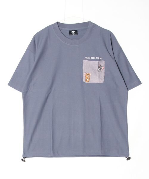 Tom&Jerry(トムアンドジェリー)の「【TOM & JERRY/トムとジェリー】梨地胸ニットポケットワンポイント刺繍裾ドロスト付半袖T(吸水速乾/coolmax)/ユニセックス(Tシャツ/カットソー・メンズ・オフホワイト/グレイッシュブルー/グレイッシュベージュ/スミクロ・MEDIUM/LARGE)」の21枚目の写真