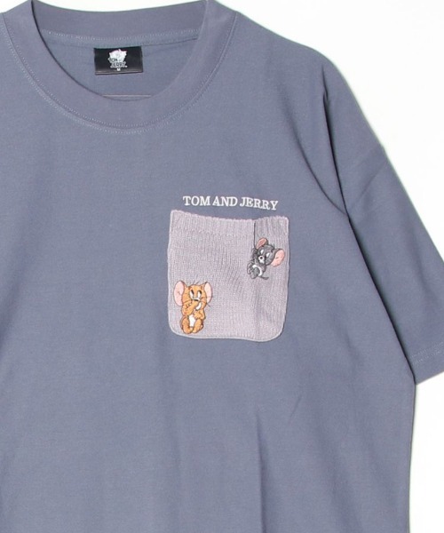 Tom&Jerry(トムアンドジェリー)の「【TOM & JERRY/トムとジェリー】梨地胸ニットポケットワンポイント刺繍裾ドロスト付半袖T(吸水速乾/coolmax)/ユニセックス(Tシャツ/カットソー・メンズ・オフホワイト/グレイッシュブルー/グレイッシュベージュ/スミクロ・MEDIUM/LARGE)」の22枚目の写真