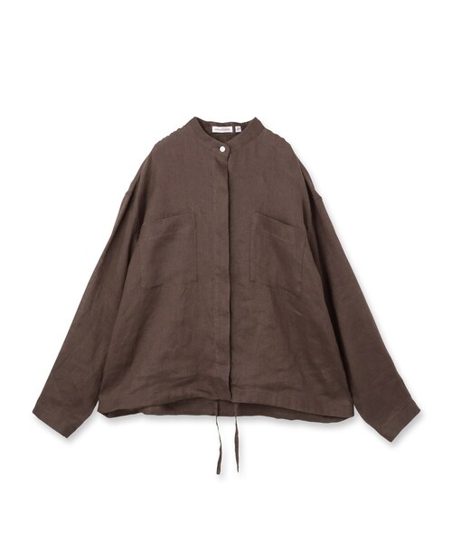 DRESSTERIOR（ドレステリア）の「【2WAY/羽織にも】ウォッシャブルリネン ドロストシャツ（シャツ/ブラウス・レディース・ブラウン系その他/ネイビー系2・38/36/34）」の6枚目の写真