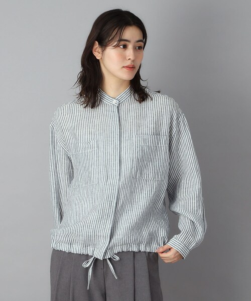 DRESSTERIOR（ドレステリア）の「【2WAY/羽織にも】ウォッシャブルリネン ドロストシャツ（シャツ/ブラウス・レディース・ブラウン系その他/ネイビー系2・38/36/34）」の20枚目の写真