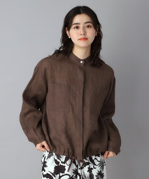 DRESSTERIOR（ドレステリア）の「【2WAY/羽織にも】ウォッシャブルリネン ドロストシャツ（シャツ/ブラウス・レディース・ブラウン系その他/ネイビー系2・38/36/34）」の22枚目の写真