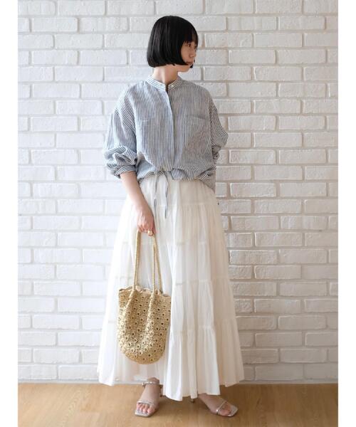 DRESSTERIOR（ドレステリア）の「【2WAY/羽織にも】ウォッシャブルリネン ドロストシャツ（シャツ/ブラウス・レディース・ブラウン系その他/ネイビー系2・38/36/34）」の5枚目の写真