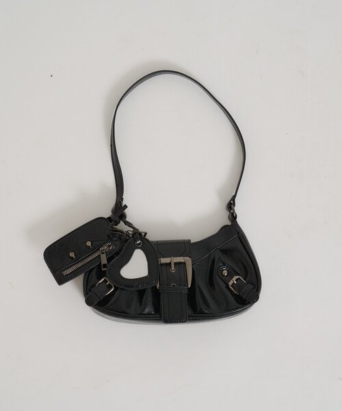 w closet（ダブルクローゼット）の「ハートミラー付きショルダーバッグ（トートバッグ・レディース・シルバー/アイボリー/ブラック・FREE）」の3枚目の写真