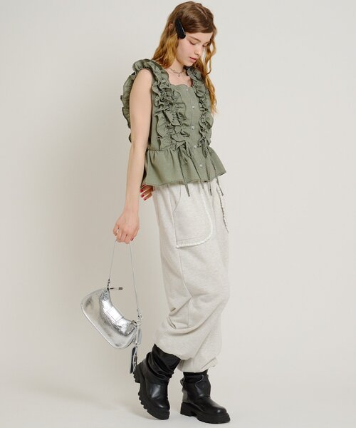 w closet（ダブルクローゼット）の「ハートミラー付きショルダーバッグ（トートバッグ・レディース・シルバー/アイボリー/ブラック・FREE）」の11枚目の写真