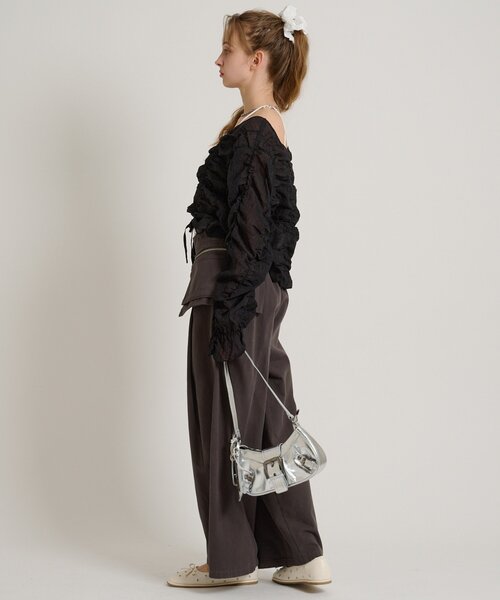 w closet（ダブルクローゼット）の「ハートミラー付きショルダーバッグ（トートバッグ・レディース・シルバー/アイボリー/ブラック・FREE）」の9枚目の写真