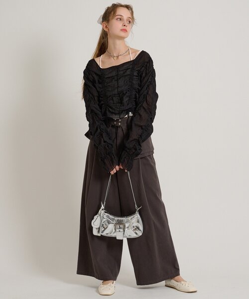 w closet(ダブルクローゼット)の「ハートミラー付きショルダーバッグ(トートバッグ・レディース・シルバー/アイボリー/ブラック・FREE)」の13枚目の写真