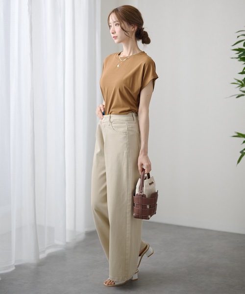 DAYRA(デイラ)の「ハイウエスト ストレート シンプル ワイド デニム パンツ(デニムパンツ・レディース・ブルー/グレイッシュベージュ・XL/L/M/S)」の10枚目の写真