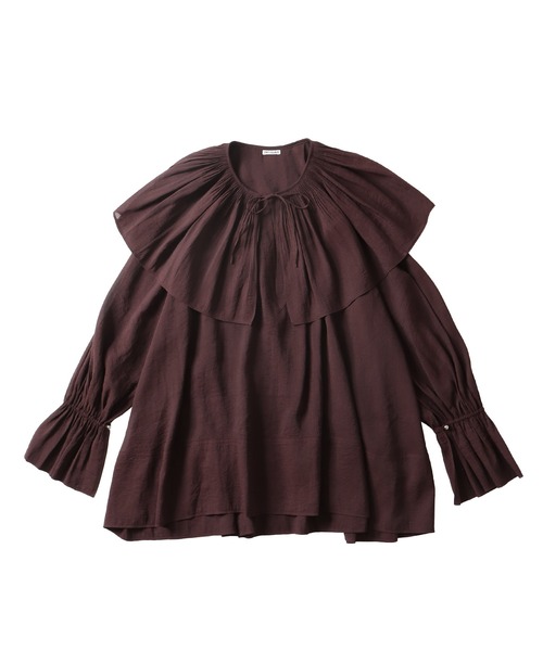DRESSLAVE(ドレスレイブ)の「silky sheer blouse(シルキーシアーブラウス)(シャツ/ブラウス・レディース・ブルー/ブラウン・38)」の2枚目の写真