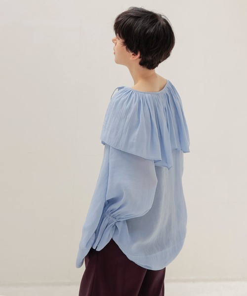 DRESSLAVE(ドレスレイブ)の「silky sheer blouse(シルキーシアーブラウス)(シャツ/ブラウス・レディース・ブルー/ブラウン・38)」の3枚目の写真