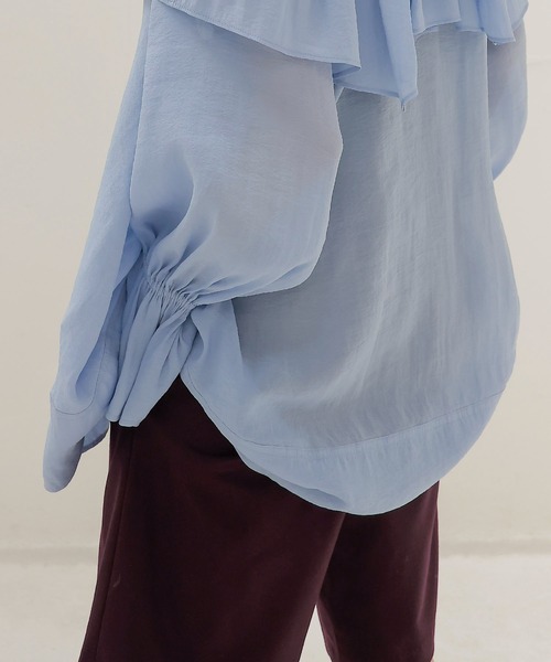 DRESSLAVE(ドレスレイブ)の「silky sheer blouse(シルキーシアーブラウス)(シャツ/ブラウス・レディース・ブルー/ブラウン・38)」の7枚目の写真
