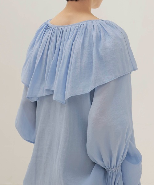 DRESSLAVE(ドレスレイブ)の「silky sheer blouse(シルキーシアーブラウス)(シャツ/ブラウス・レディース・ブルー/ブラウン・38)」の8枚目の写真