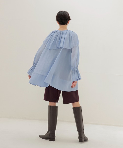 DRESSLAVE(ドレスレイブ)の「silky sheer blouse(シルキーシアーブラウス)(シャツ/ブラウス・レディース・ブルー/ブラウン・38)」の12枚目の写真