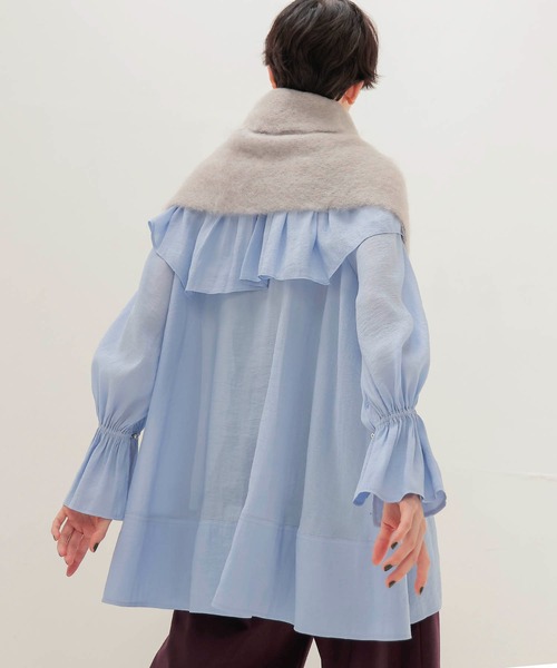DRESSLAVE(ドレスレイブ)の「silky sheer blouse(シルキーシアーブラウス)(シャツ/ブラウス・レディース・ブルー/ブラウン・38)」の16枚目の写真