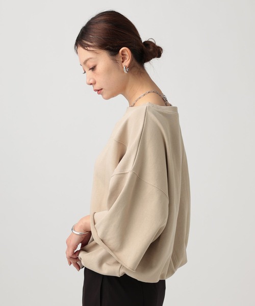 BAYFLOW(ベイフロー)の「ルーズハーフスリーブプルオーバー(スウェット・レディース・グレー/グレイッシュベージュ/ブラウン・FREE)」の22枚目の写真