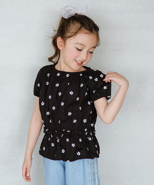 BRANSHES(ブランシェス)の「半袖チュニック(チュニック・キッズ・サックスブルー/ブラック/アイボリー・130/120/90/110/100/80)」の2枚目の写真