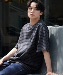 Liberaiders/リベレイダース PIGMENT DYED STRIPED S/S SHIRT ストライプデザイン ドロップショルダー クルーネックTシャツ 2026年 夏 夏服
