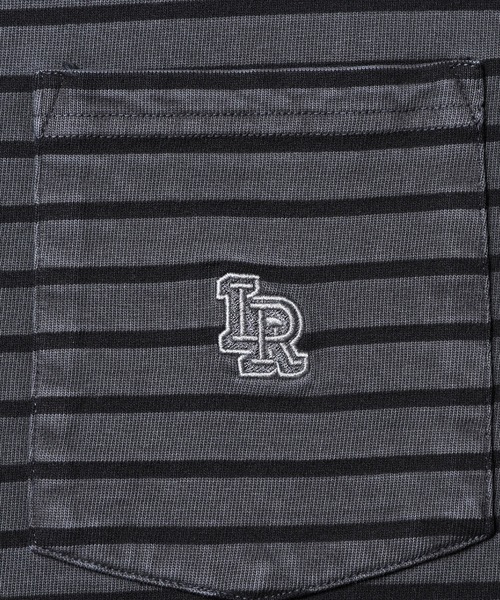 Liberaiders(リベレイダース)の「Liberaiders/リベレイダース PIGMENT DYED STRIPED S/S SHIRT ストライプデザイン ドロップショルダー クルーネックTシャツ 2026年 夏 夏服(Tシャツ/カットソー・メンズ・ブラック/パープル・M/L/XL)」の16枚目の写真