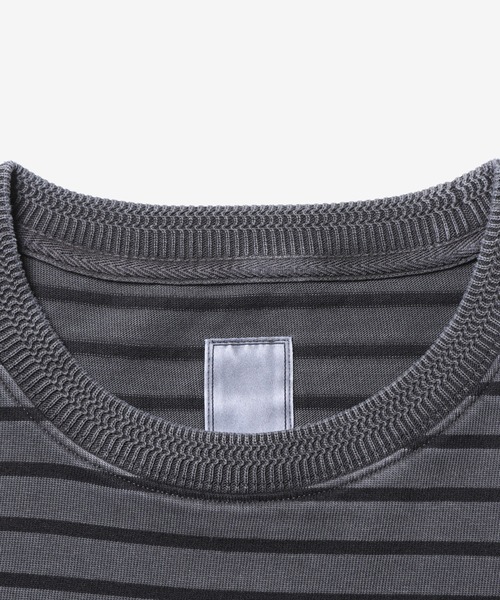 Liberaiders(リベレイダース)の「Liberaiders/リベレイダース PIGMENT DYED STRIPED S/S SHIRT ストライプデザイン ドロップショルダー クルーネックTシャツ 2026年 夏 夏服(Tシャツ/カットソー・メンズ・ブラック/パープル・M/L/XL)」の15枚目の写真