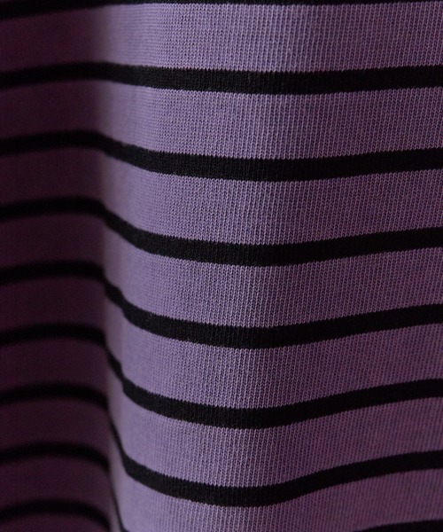Liberaiders(リベレイダース)の「Liberaiders/リベレイダース PIGMENT DYED STRIPED S/S SHIRT ストライプデザイン ドロップショルダー クルーネックTシャツ 2026年 夏 夏服(Tシャツ/カットソー・メンズ・ブラック/パープル・M/L/XL)」の19枚目の写真