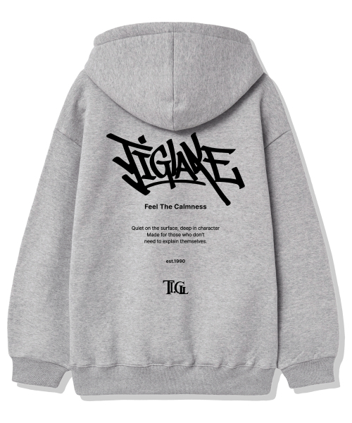 TI.GLAKE（ティーグレイク）の「ザシリフ 起毛 フードパーカー グレー（パーカー・レディース・その他・LARGE/XX-LARGE/X-LARGE）」の2枚目の写真