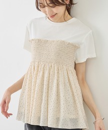 ROPE' PICNIC | シャーリングドッキングハーフスリーブカットソー(Tシャツ/カットソー)
