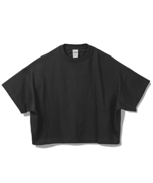 PRINOAR（プリノア）の「リファインドヒューズ ヘビーウェイトクロップ半袖Tシャツ - ブラック（Tシャツ/カットソー）」