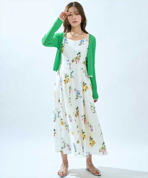 AND COUTURE(アンドクチュール)の「フルーツ×フラワープリントワンピース(ワンピース・レディース・ホワイト系その他/ブルー系その他/イエロー系その他・FREE)」の11枚目の写真