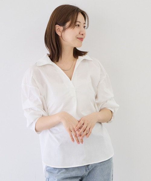 Jayro(ジャイロ)の「袖タックスキッパーブラウス(シャツ/ブラウス・レディース・オフホワイト/ブラック/ホワイト系その他・M)」の4枚目の写真