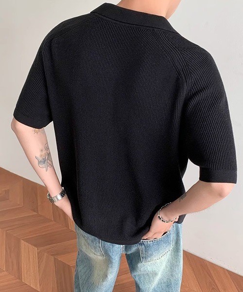Ressaca(レサーカ)の「オーバーサイズニットシャツ(シャツ/ブラウス・メンズ・ブラック/グレー・M/L/XL)」の8枚目の写真