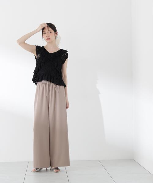 PROPORTION BODY DRESSING(プロポーションボディドレッシング)の「ラッフルカットレーストップス / 1216260500(Tシャツ/カットソー・レディース・ブラック/ホワイト系その他・FREE)」の6枚目の写真