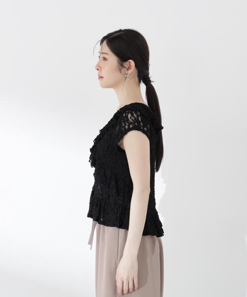PROPORTION BODY DRESSING(プロポーションボディドレッシング)の「ラッフルカットレーストップス / 1216260500(Tシャツ/カットソー・レディース・ブラック/ホワイト系その他・FREE)」の10枚目の写真