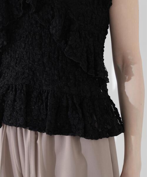 PROPORTION BODY DRESSING(プロポーションボディドレッシング)の「ラッフルカットレーストップス / 1216260500(Tシャツ/カットソー・レディース・ブラック/ホワイト系その他・FREE)」の14枚目の写真