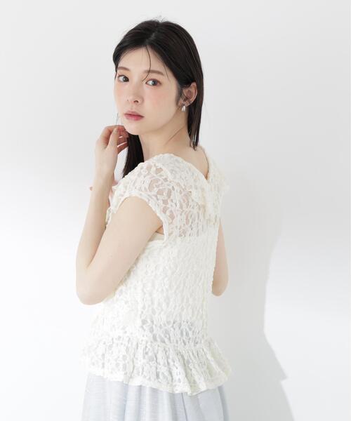 PROPORTION BODY DRESSING(プロポーションボディドレッシング)の「ラッフルカットレーストップス / 1216260500(Tシャツ/カットソー・レディース・ブラック/ホワイト系その他・FREE)」の17枚目の写真
