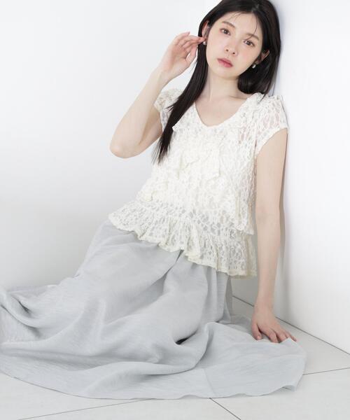 PROPORTION BODY DRESSING(プロポーションボディドレッシング)の「ラッフルカットレーストップス / 1216260500(Tシャツ/カットソー・レディース・ブラック/ホワイト系その他・FREE)」の18枚目の写真