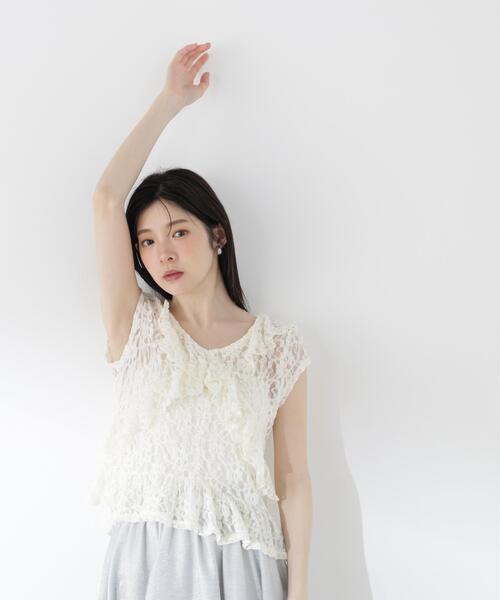 PROPORTION BODY DRESSING(プロポーションボディドレッシング)の「ラッフルカットレーストップス / 1216260500(Tシャツ/カットソー・レディース・ブラック/ホワイト系その他・FREE)」の19枚目の写真