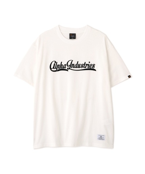 Alpha Industries（アルファインダストリーズ）の「【日本限定】Alpha Industries/アルファインダストリーズ/SCRIPT　LOGO　T‐SHIRT/スクリプト ロゴ Tシャツ（Tシャツ/カットソー・メンズ・ホワイト/ブラック/オリーブ・SMALL/MEDIUM/LARGE/X-LARGE/2XL）」の2枚目の写真