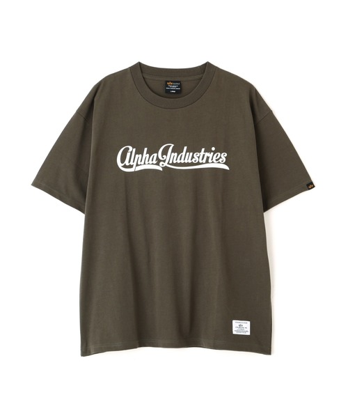 Alpha Industries（アルファインダストリーズ）の「【日本限定】Alpha Industries/アルファインダストリーズ/SCRIPT　LOGO　T‐SHIRT/スクリプト ロゴ Tシャツ（Tシャツ/カットソー・メンズ・ホワイト/ブラック/オリーブ・SMALL/MEDIUM/LARGE/X-LARGE/2XL）」の3枚目の写真