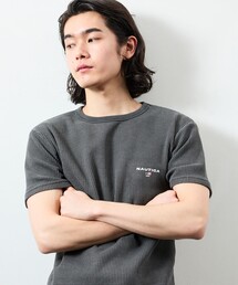 NAUTICA/ノーティカ Essentials タイトフィット S/S クルーネック ワッフル ピグメントTシャツ