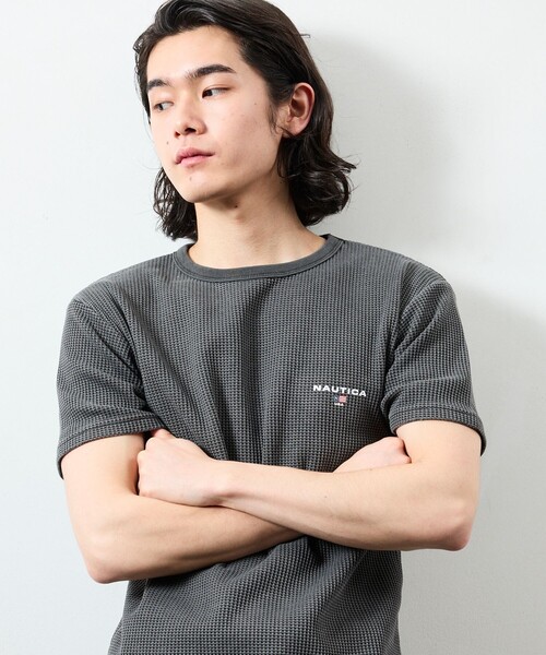 NAUTICA(ノーティカ)の「NAUTICA/ノーティカ Essentials タイトフィット S/S クルーネック ワッフル ピグメントTシャツ(Tシャツ/カットソー・メンズ・ネイビー/オリーブ/チャコールグレー・SMALL/MEDIUM/LARGE/X-LARGE/XX-LARGE)」の2枚目の写真