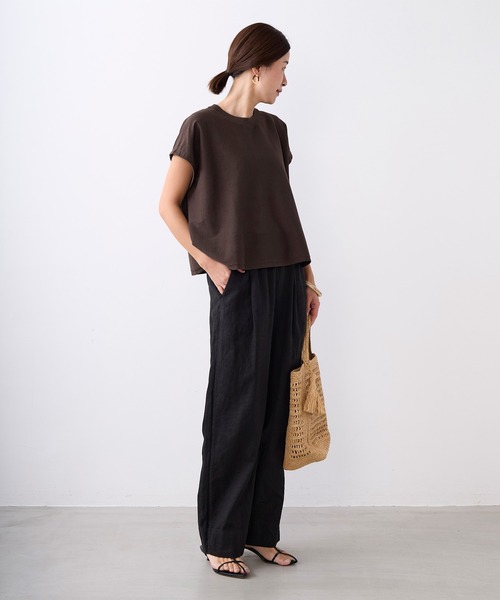 MICA&DEAL(マイカ&ディール)の「製品染めリネンイージーパンツ〈2サイズ展開〉(その他パンツ・レディース・キャメル/グリーン/ブラック・36/38)」の10枚目の写真
