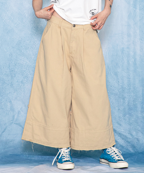GLACK(グラック)の「GP190 ターンアップガウチョバミューダパンツ (ベージュ)(その他パンツ・レディース・その他・SMALL/MEDIUM/LARGE)」の3枚目の写真