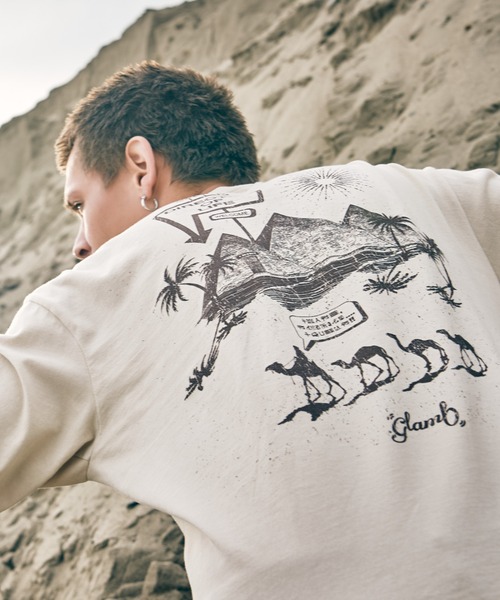 glamb（グラム）の「Egyptian Theater Cutsew / エジプシャンシアターカットソー（Tシャツ/カットソー・メンズ・ホワイト/ベージュ/イエロー・S/M/L）」の8枚目の写真