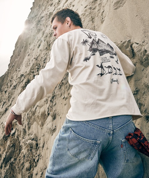 glamb（グラム）の「Egyptian Theater Cutsew / エジプシャンシアターカットソー（Tシャツ/カットソー・メンズ・ホワイト/ベージュ/イエロー・S/M/L）」の9枚目の写真