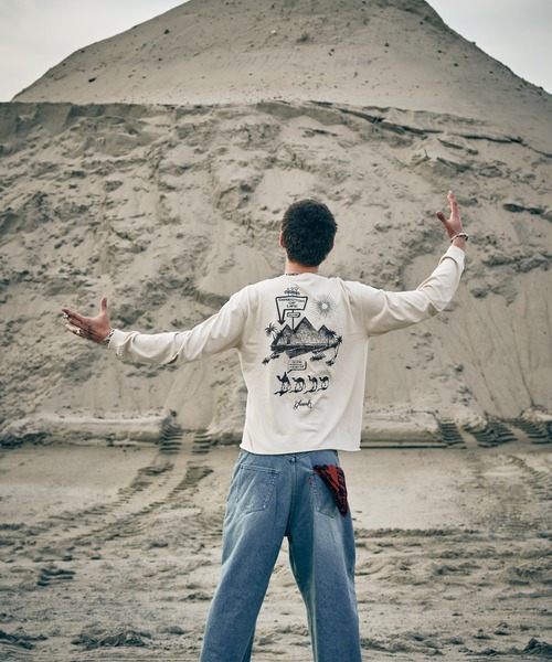glamb（グラム）の「Egyptian Theater Cutsew / エジプシャンシアターカットソー（Tシャツ/カットソー・メンズ・ホワイト/ベージュ/イエロー・S/M/L）」の10枚目の写真