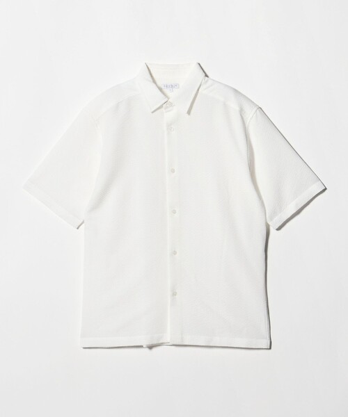 A DAY IN THE LIFE UNITED ARROWS（アデイインザライフユナイテッドアローズ）の「サッカー リラックス レギュラーカラーシャツ-吸水速乾-＜A DAY IN THE LIFE＞（シャツ/ブラウス・メンズ・ネイビー/その他1/ホワイト・L/M）」の2枚目の写真