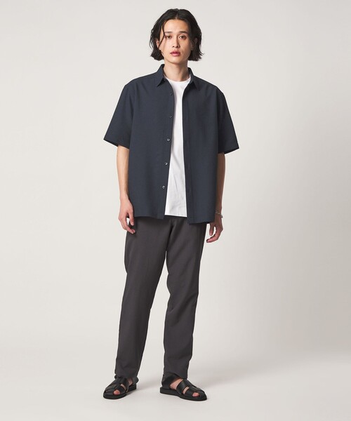A DAY IN THE LIFE UNITED ARROWS（アデイインザライフユナイテッドアローズ）の「サッカー リラックス レギュラーカラーシャツ-吸水速乾-＜A DAY IN THE LIFE＞（シャツ/ブラウス・メンズ・ネイビー/その他1/ホワイト・L/M）」の6枚目の写真