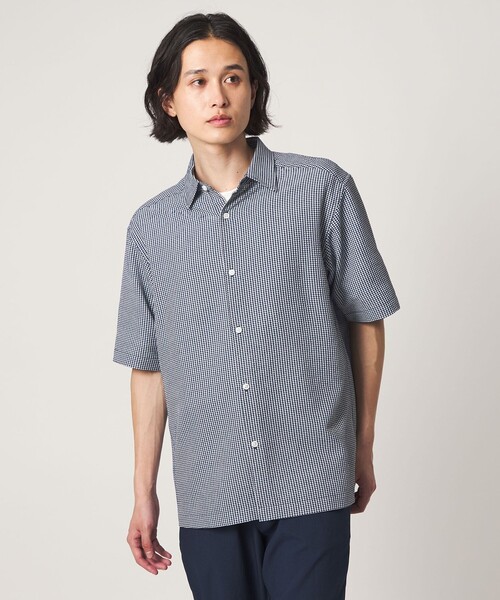 A DAY IN THE LIFE UNITED ARROWS（アデイインザライフユナイテッドアローズ）の「サッカー リラックス レギュラーカラーシャツ-吸水速乾-＜A DAY IN THE LIFE＞（シャツ/ブラウス・メンズ・ネイビー/その他1/ホワイト・L/M）」の7枚目の写真