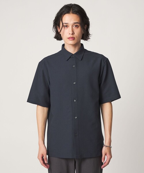 A DAY IN THE LIFE UNITED ARROWS（アデイインザライフユナイテッドアローズ）の「サッカー リラックス レギュラーカラーシャツ-吸水速乾-＜A DAY IN THE LIFE＞（シャツ/ブラウス・メンズ・ネイビー/その他1/ホワイト・L/M）」の10枚目の写真