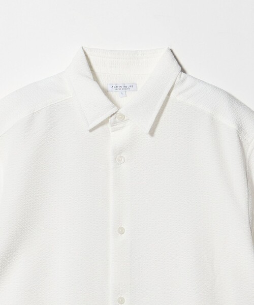A DAY IN THE LIFE UNITED ARROWS（アデイインザライフユナイテッドアローズ）の「サッカー リラックス レギュラーカラーシャツ-吸水速乾-＜A DAY IN THE LIFE＞（シャツ/ブラウス・メンズ・ネイビー/その他1/ホワイト・L/M）」の20枚目の写真